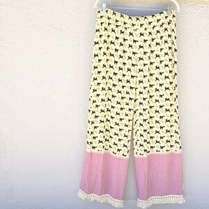 NATURAL LIFE Black and Pink Patterned Pajama Pants